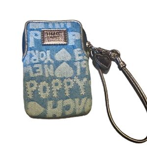 Coach Denim Blue 'Poppy' Wristlet Wallet Wristlet Pouch